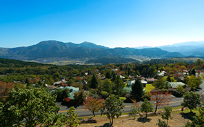 別荘地からの湯布院の町の眺望